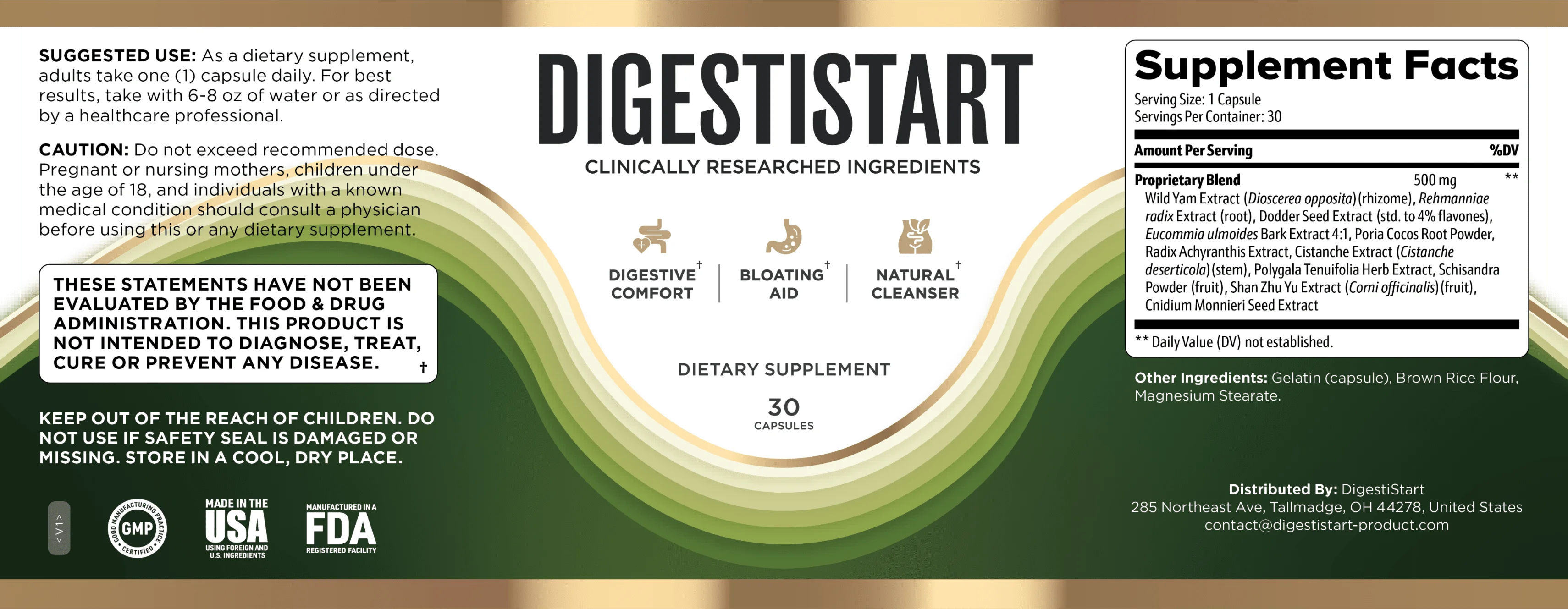 Digestistart Product Label